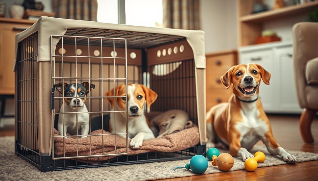 Dog adaptation during crate training process