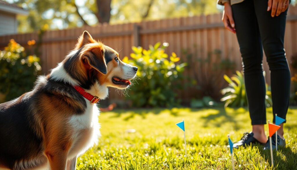 Dog responding to verbal cues