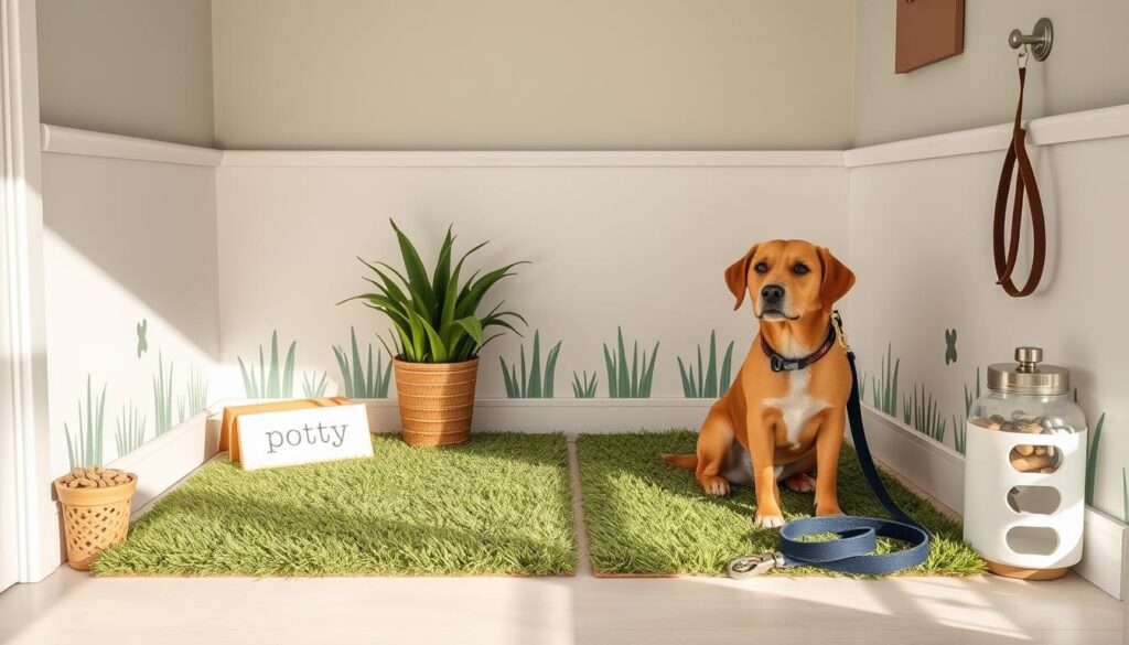 Indoor potty cues for dogs