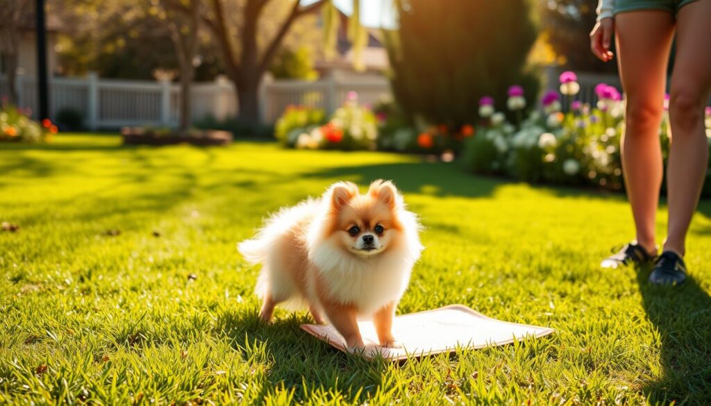 Outdoor Pomeranian training