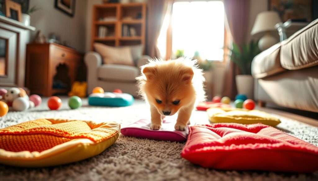 Pomeranian puppy pad training