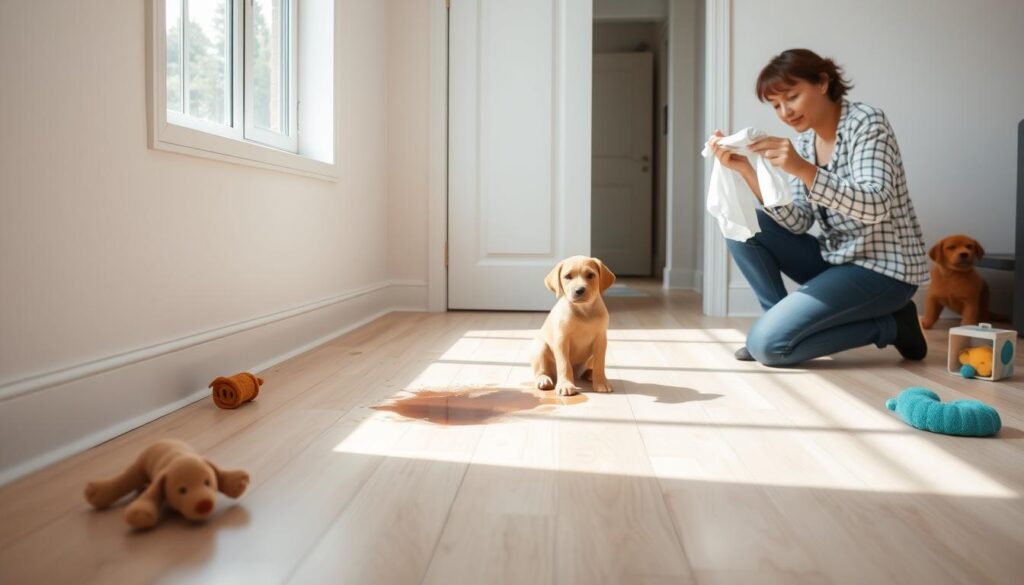 Accident cleanup during dog training