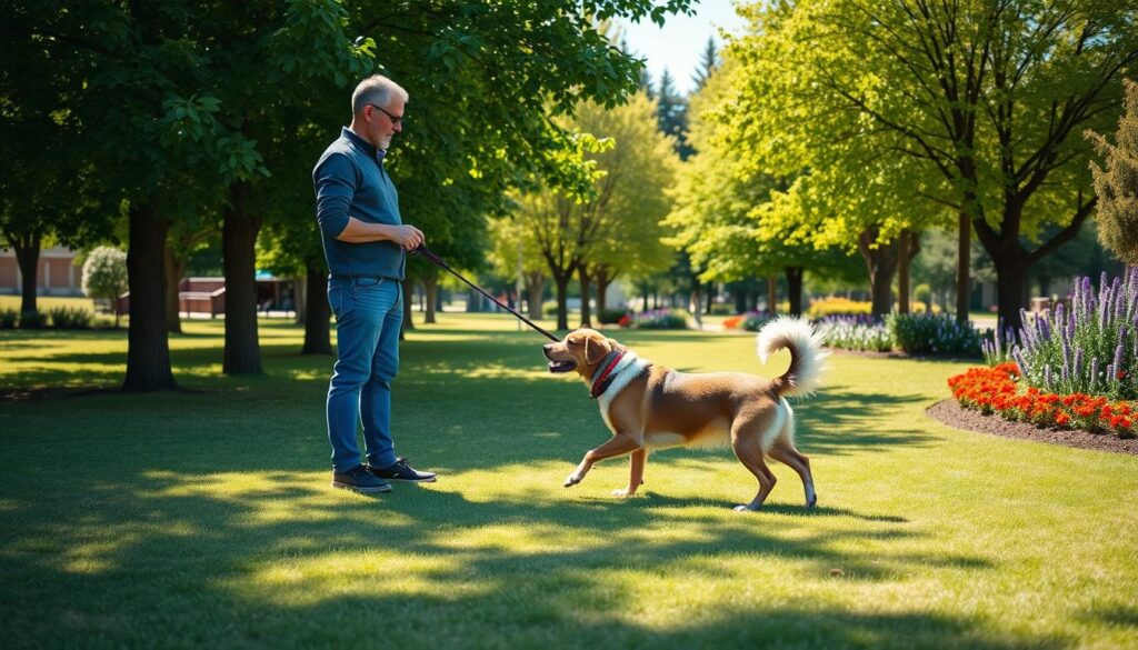 Circling technique for leash training