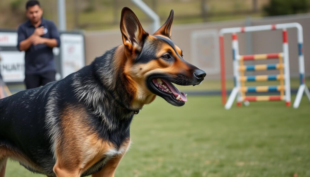 Controlled aggression training for protection dogs