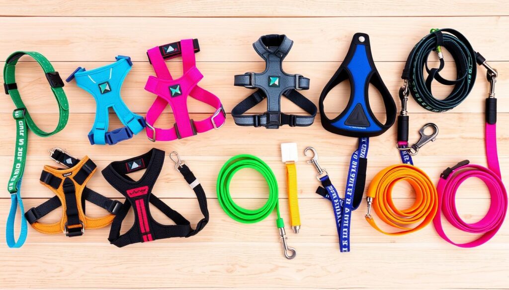 Dog harness and leash types