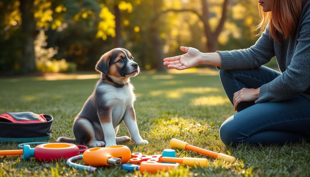 Early puppy training to prevent leg-lifting