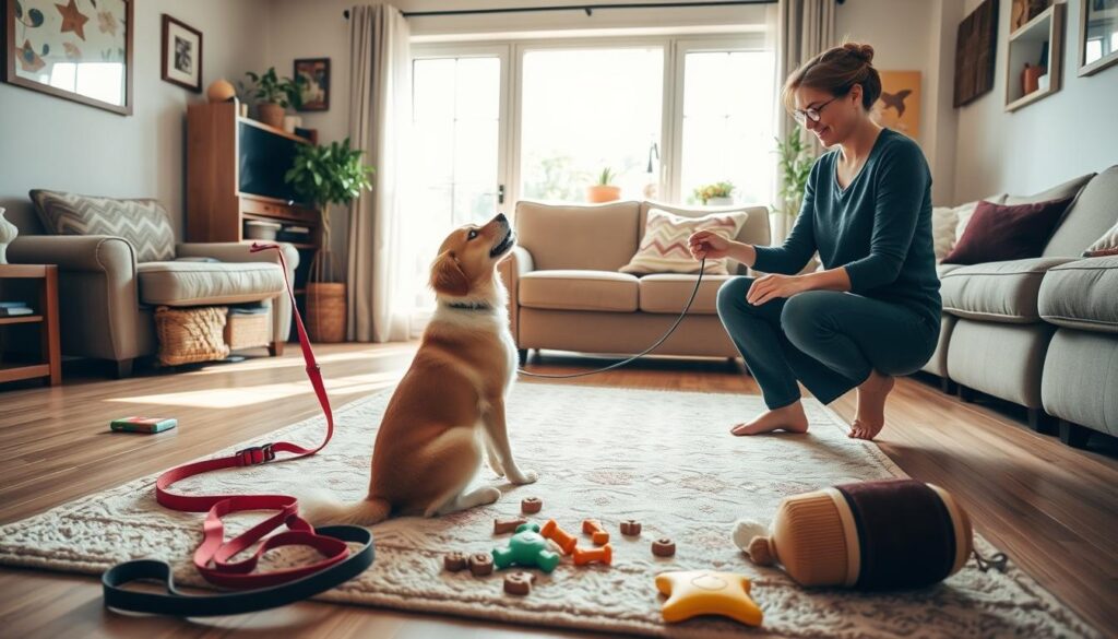 Indoor dog training techniques