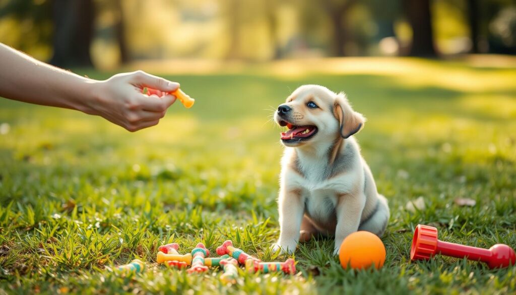 Positive reinforcement dog training