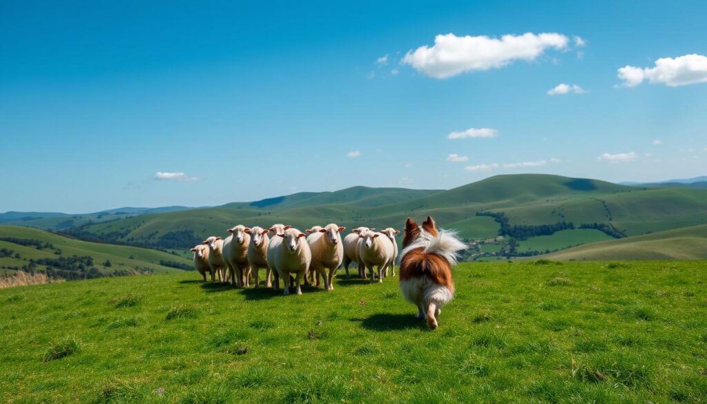 Shetland Sheepdog herding