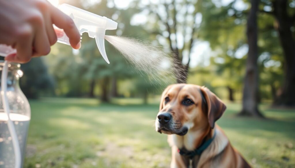 Spray bottle training for dog behavior modification