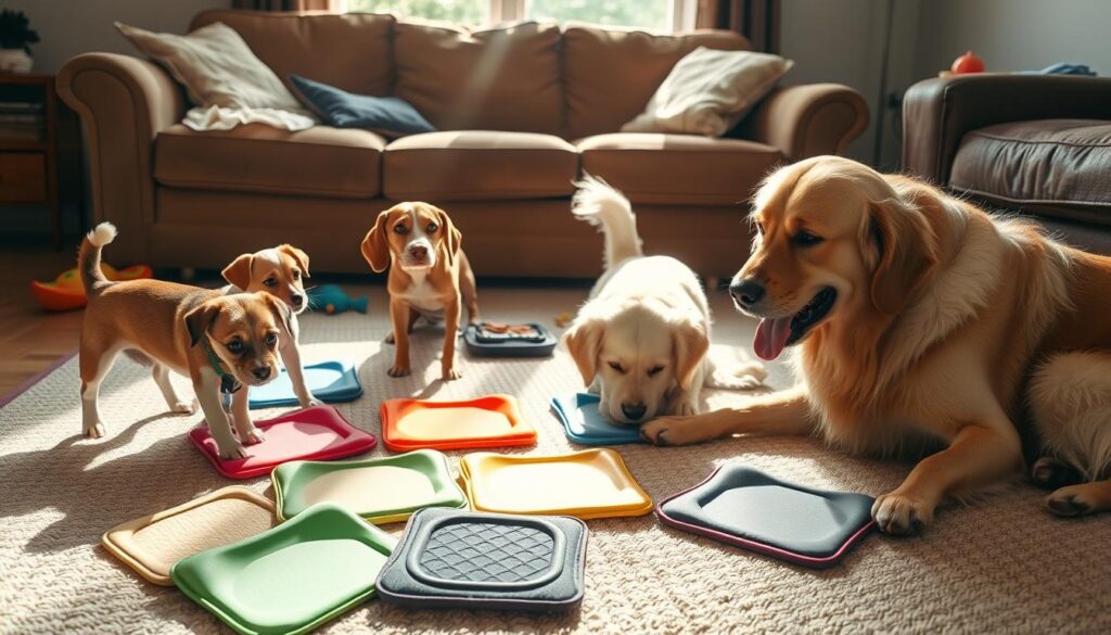 multi-dog households pee pad training